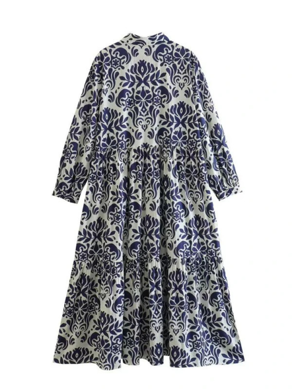 ZARA Long Sleeve Printed Midi Dress